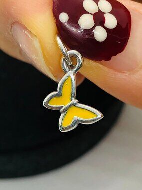 James Avery Enamel Mini Butterfly Charm Yellow